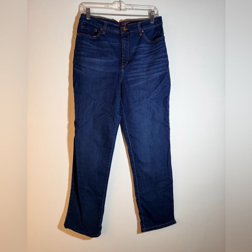 Gloria Vanderbilt Dark Blue Straight Leg Jeans - Picture 4 of 5